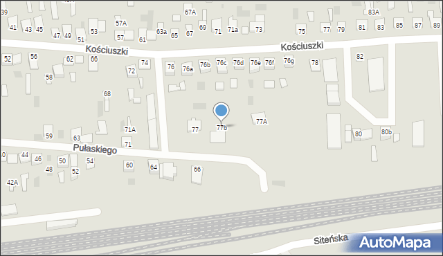 Międzyrzec Podlaski, Pułaskiego Kazimierza, gen., 77b, mapa Międzyrzec Podlaski