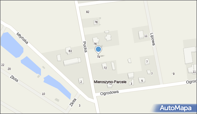Mieroszyno, Pucka, 74, mapa Mieroszyno
