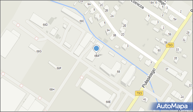 Myszków, Pułaskiego, 68A, mapa Myszków