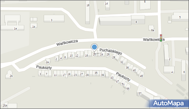 Olsztyn, Puchalskiego Włodzimierza, 20, mapa Olsztyna