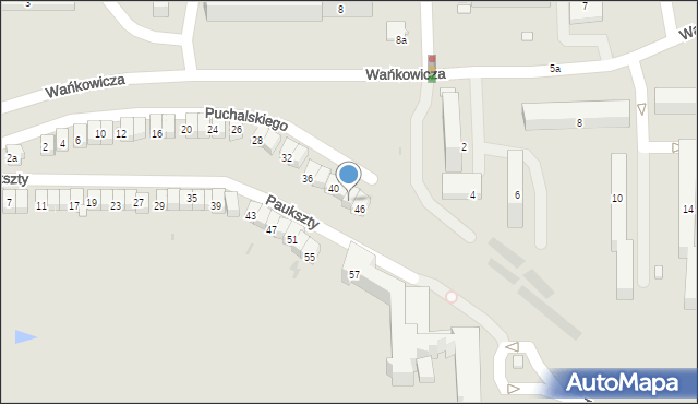 Olsztyn, Puchalskiego Włodzimierza, 44, mapa Olsztyna