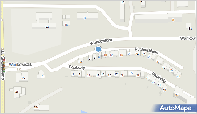 Olsztyn, Puchalskiego Włodzimierza, 6, mapa Olsztyna