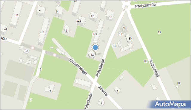 Otwock, Pułaskiego Kazimierza, gen., 14A, mapa Otwock
