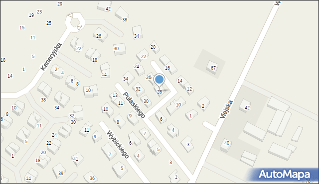 Pogórze, Pułaskiego Kazimierza, gen., 28, mapa Pogórze