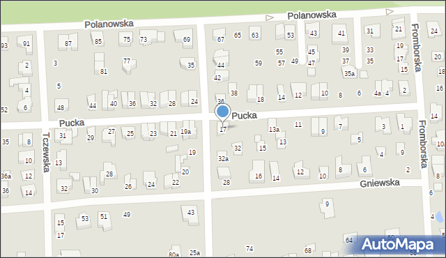 Poznań, Pucka, 17, mapa Poznania