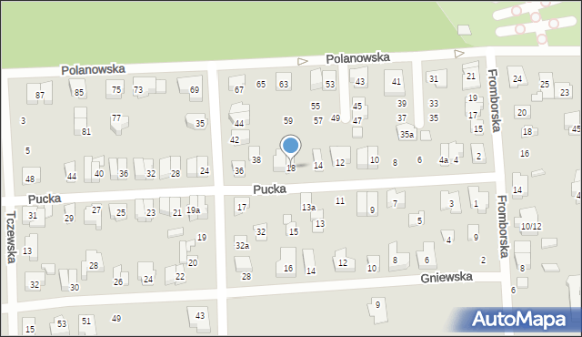 Poznań, Pucka, 18, mapa Poznania