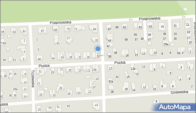 Poznań, Pucka, 24, mapa Poznania