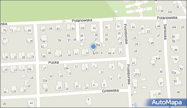 Poznań, Pucka, 8, mapa Poznania