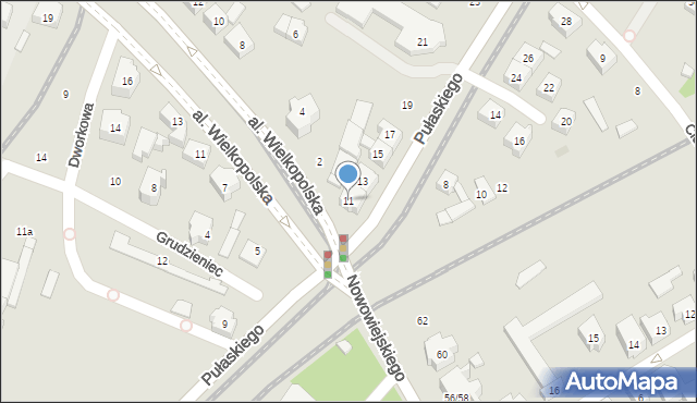 Poznań, Pułaskiego Kazimierza, gen., 11, mapa Poznania