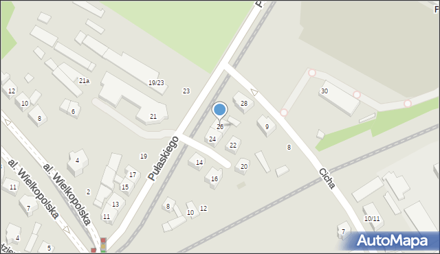 Poznań, Pułaskiego Kazimierza, gen., 26, mapa Poznania