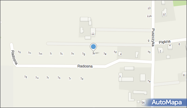 Prażmów, Puszczyka, 7f, mapa Prażmów