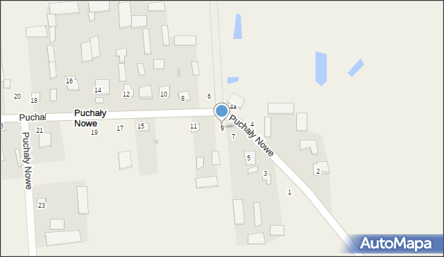 Puchały Nowe, Puchały Nowe, 9, mapa Puchały Nowe