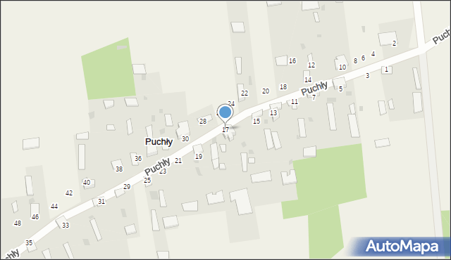 Puchły, Puchły, 17, mapa Puchły