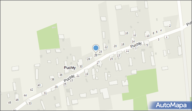 Puchły, Puchły, 26, mapa Puchły