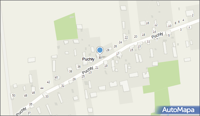 Puchły, Puchły, 30, mapa Puchły