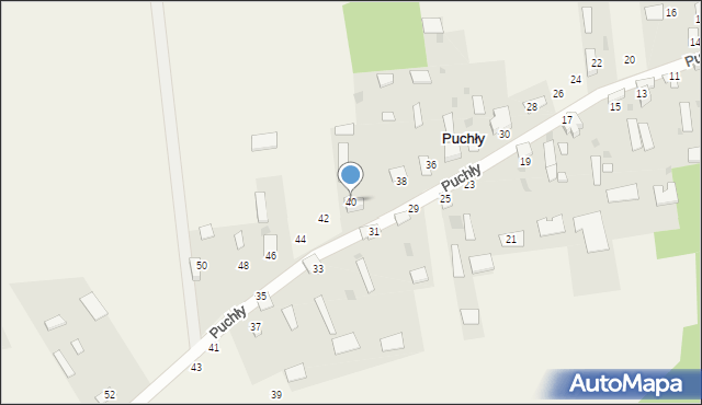 Puchły, Puchły, 40, mapa Puchły