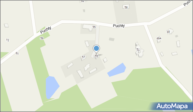 Puchły, Puchły, 53, mapa Puchły