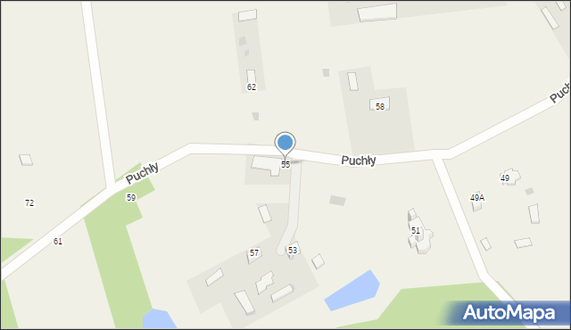 Puchły, Puchły, 55, mapa Puchły