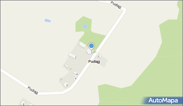 Pudląg, Pudląg, 1, mapa Pudląg