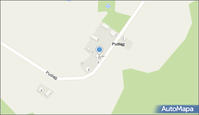 Pudląg, Pudląg, 11, mapa Pudląg