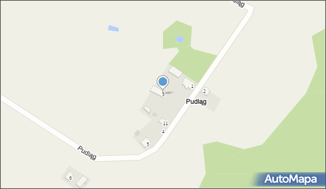 Pudląg, Pudląg, 3, mapa Pudląg