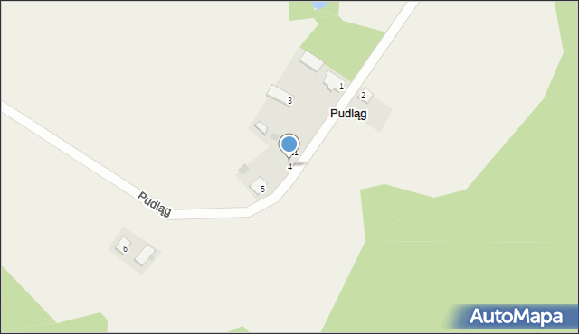 Pudląg, Pudląg, 4, mapa Pudląg