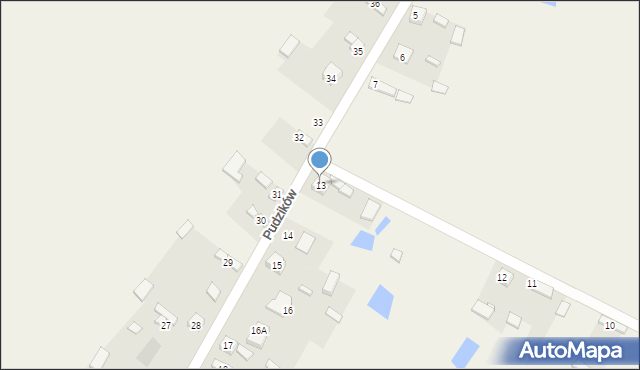 Pudzików, Pudzików, 13, mapa Pudzików