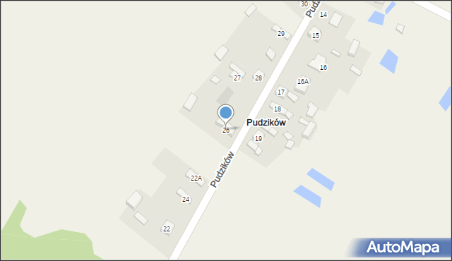 Pudzików, Pudzików, 26, mapa Pudzików