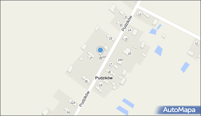 Pudzików, Pudzików, 28, mapa Pudzików