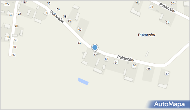 Pukarzów, Pukarzów, 62, mapa Pukarzów