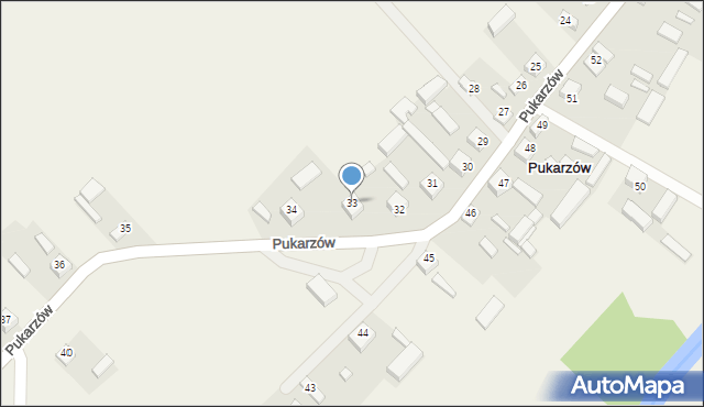 Pukarzów, Pukarzów, 33, mapa Pukarzów