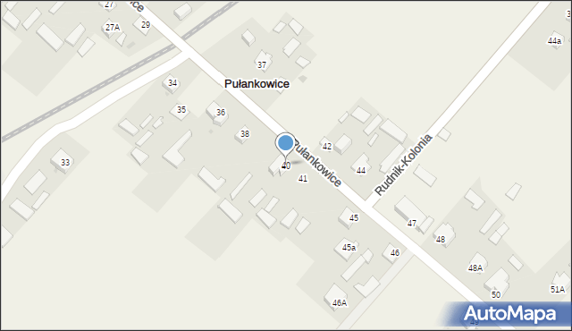 Pułankowice, Pułankowice, 40, mapa Pułankowice