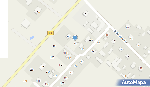 Pułankowice, Pułankowice, 94, mapa Pułankowice