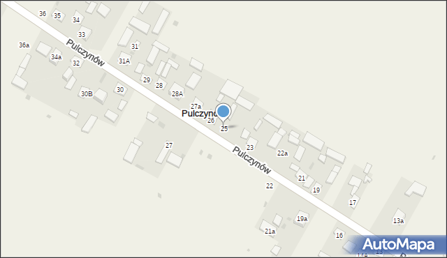 Pulczynów, Pulczynów, 25, mapa Pulczynów