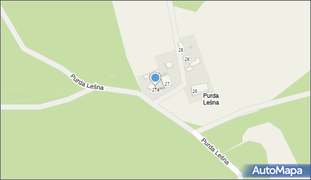 Purda Leśna, Purda Leśna, 27a, mapa Purda Leśna