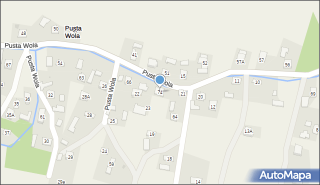 Pusta Wola, Pusta Wola, 74, mapa Pusta Wola