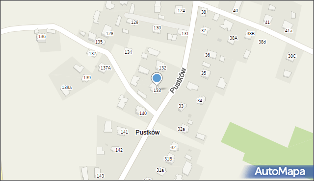 Pustków, Pustków, 133, mapa Pustków