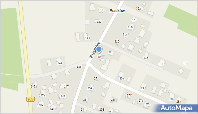 Pustków, Pustków, 30, mapa Pustków