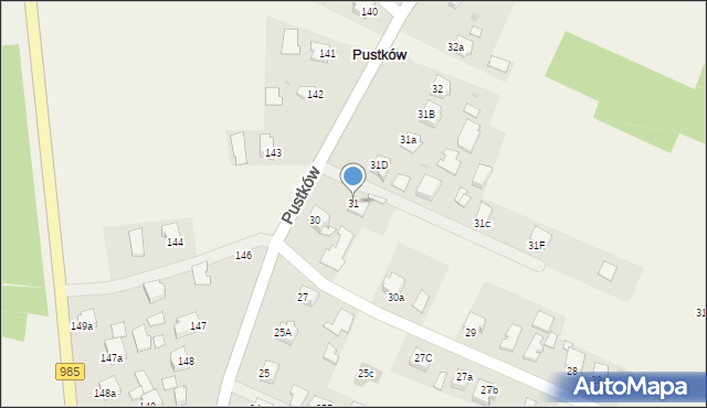 Pustków, Pustków, 31, mapa Pustków