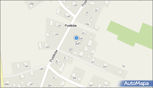 Pustków, Pustków, 31a, mapa Pustków