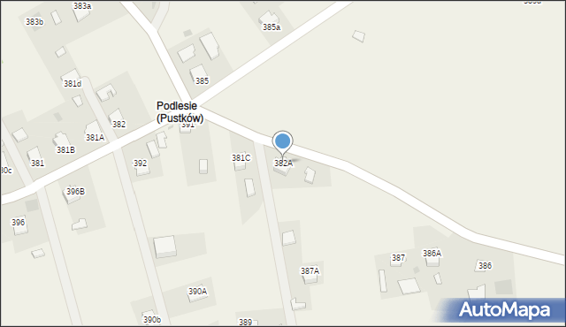 Pustków, Pustków, 382A, mapa Pustków