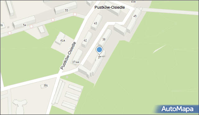 Pustków-Osiedle, Pustków-Osiedle, 37, mapa Pustków-Osiedle