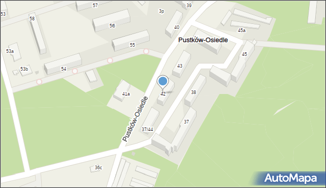 Pustków-Osiedle, Pustków-Osiedle, 42, mapa Pustków-Osiedle