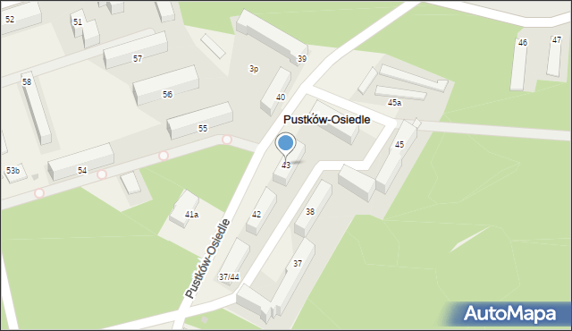 Pustków-Osiedle, Pustków-Osiedle, 43, mapa Pustków-Osiedle