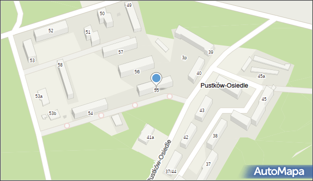 Pustków-Osiedle, Pustków-Osiedle, 55, mapa Pustków-Osiedle