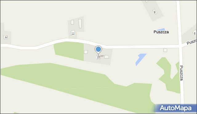 Puszcza, Puszcza, 10, mapa Puszcza