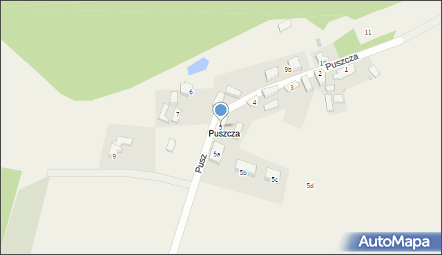 Puszcza, Puszcza, 5, mapa Puszcza