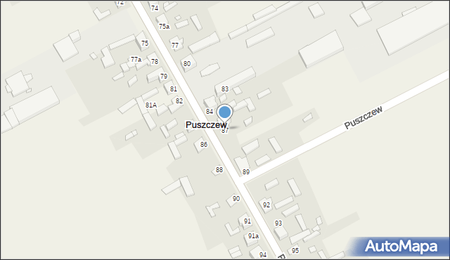 Puszczew, Puszczew, 87, mapa Puszczew