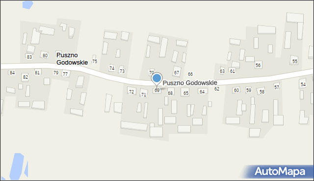 Puszno Godowskie, Puszno Godowskie, 69, mapa Puszno Godowskie