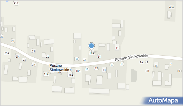 Puszno Skokowskie, Puszno Skokowskie, 14A, mapa Puszno Skokowskie